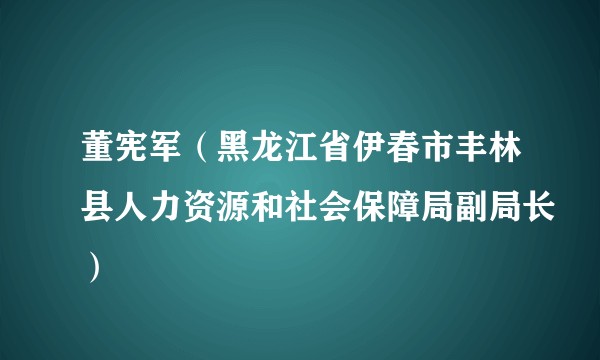 董宪军（黑龙江省伊春市丰林县人力资源和社会保障局副局长）