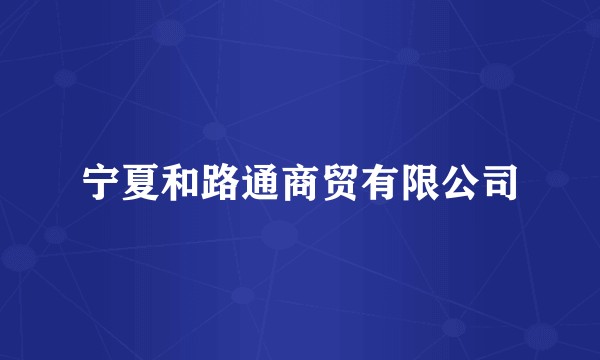 宁夏和路通商贸有限公司