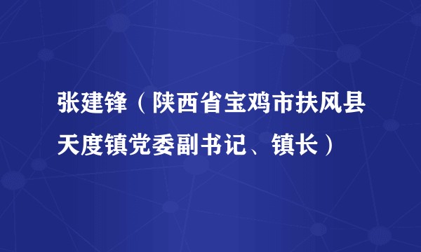 张建锋（陕西省宝鸡市扶风县天度镇党委副书记、镇长）