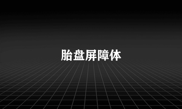胎盘屏障体