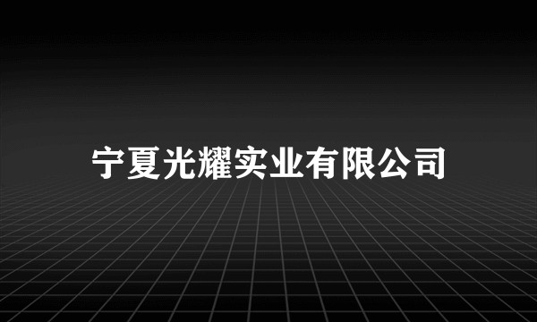 宁夏光耀实业有限公司