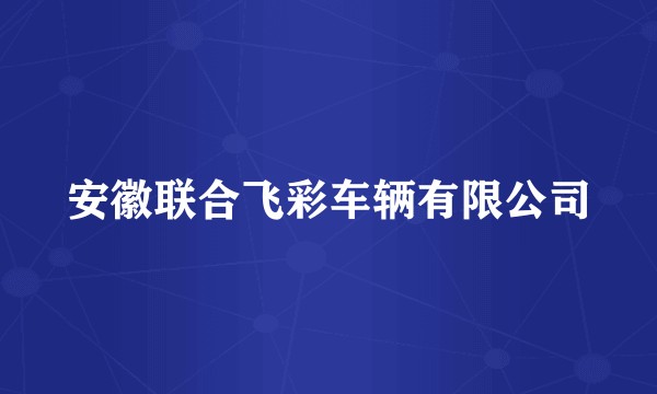 安徽联合飞彩车辆有限公司