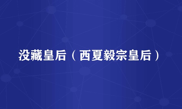 没藏皇后（西夏毅宗皇后）