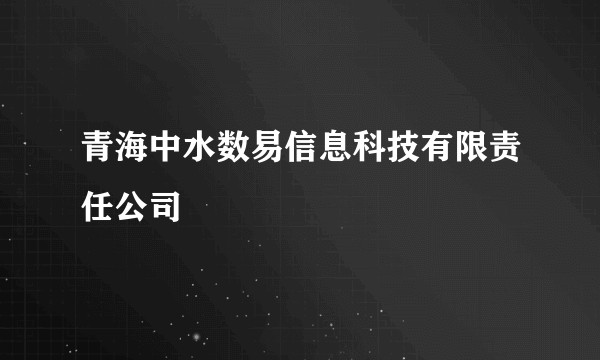 青海中水数易信息科技有限责任公司