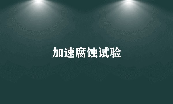加速腐蚀试验