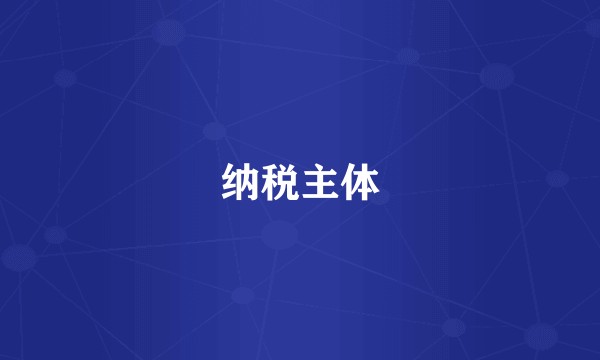 纳税主体