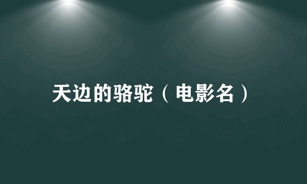 天边的骆驼（电影名）