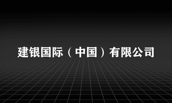 建银国际（中国）有限公司