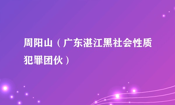 周阳山(广东湛江黑社会性质犯罪团伙)