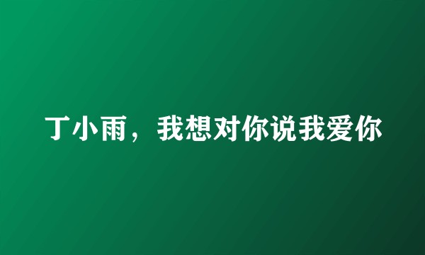丁小雨，我想对你说我爱你