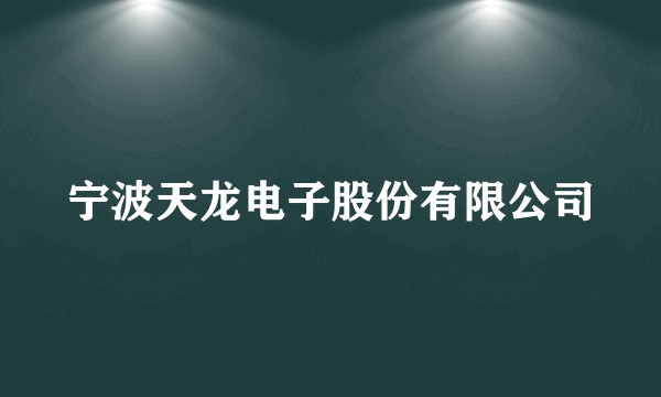 宁波天龙电子股份有限公司