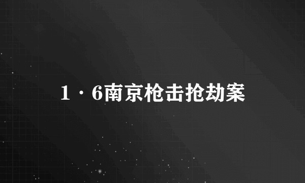 1·6南京枪击抢劫案