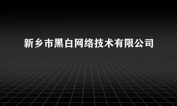 新乡市黑白网络技术有限公司