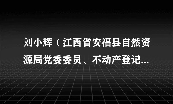 刘小辉（江西省安福县自然资源局党委委员、不动产登记中心主任）