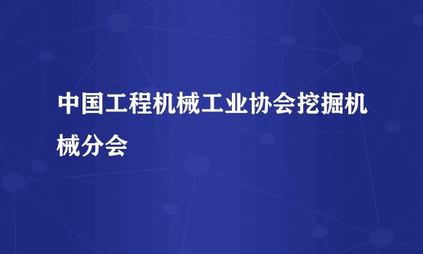 中国工程机械工业协会挖掘机械分会