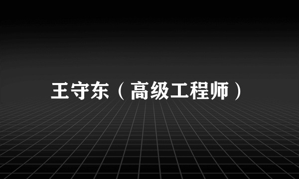 王守东(高级工程师)