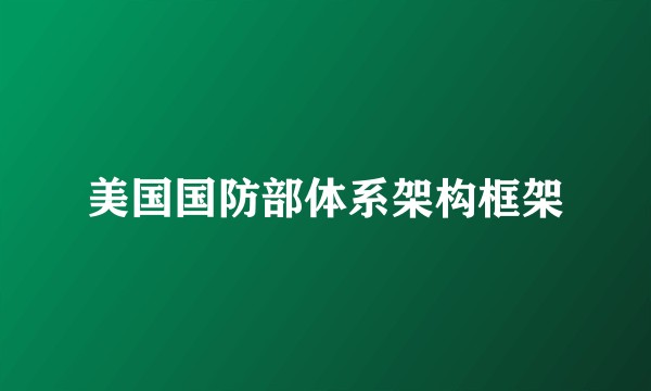 美国国防部体系架构框架