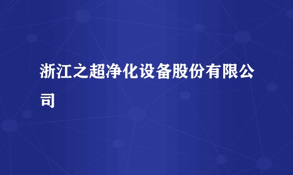 浙江之超净化设备股份有限公司