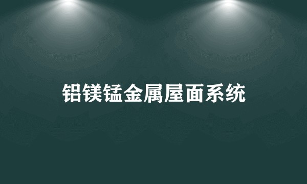 铝镁锰金属屋面系统