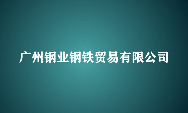 广州钢业钢铁贸易有限公司