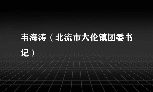 韦海涛（北流市大伦镇团委书记）