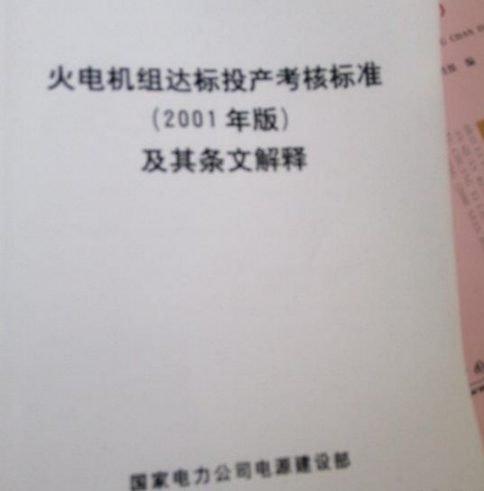 火电机组达标投产考核标准(2001年版)及其条文解释