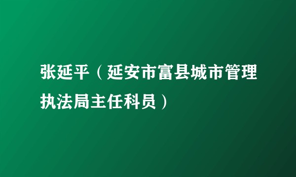 张延平（延安市富县城市管理执法局主任科员）