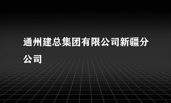 通州建总集团有限公司新疆分公司