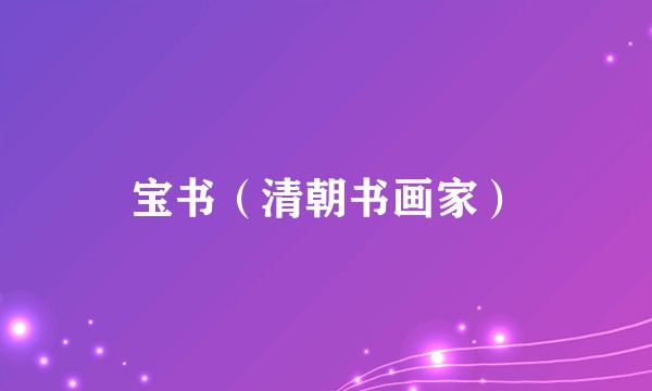 宝书（清朝书画家）