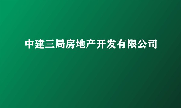 中建三局房地产开发有限公司