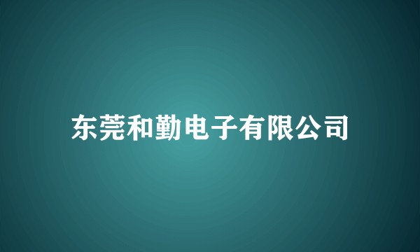 东莞和勤电子有限公司