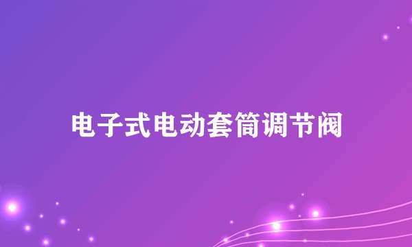 电子式电动套筒调节阀