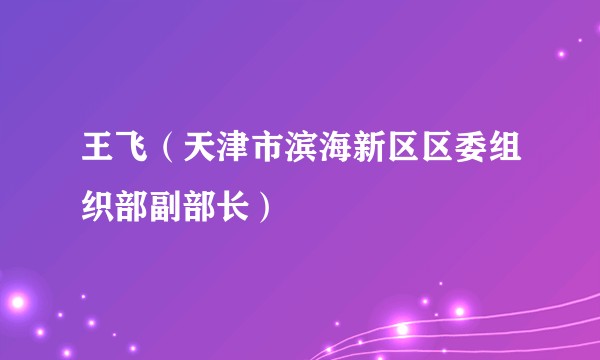 王飞（天津市滨海新区区委组织部副部长）