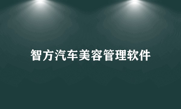 智方汽车美容管理软件