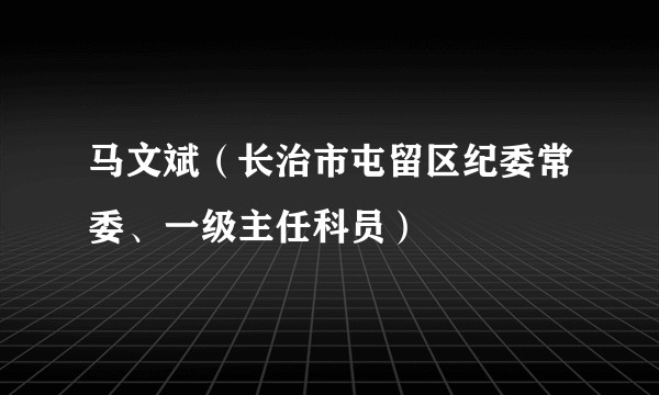 马文斌（长治市屯留区纪委常委、一级主任科员）