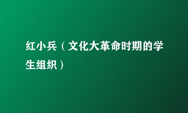 红小兵（文化大革命时期的学生组织）
