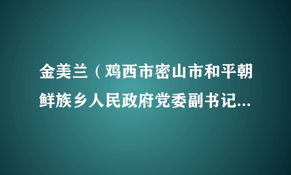 金美兰（鸡西市密山市和平朝鲜族乡人民政府党委副书记、乡长）