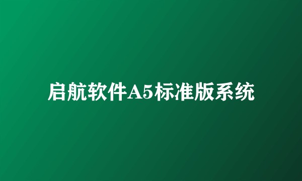 启航软件A5标准版系统