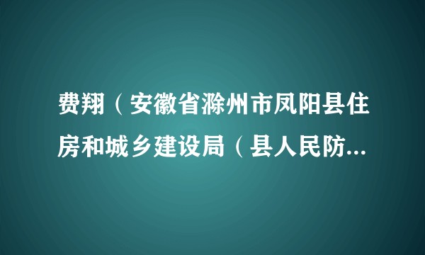 费翔（安徽省滁州市凤阳县住房和城乡建设局（县人民防空办公室）副局长（副主任））