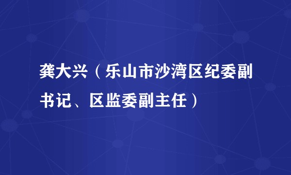 龚大兴（乐山市沙湾区纪委副书记、区监委副主任）