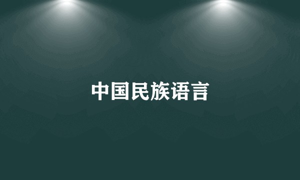 中国民族语言