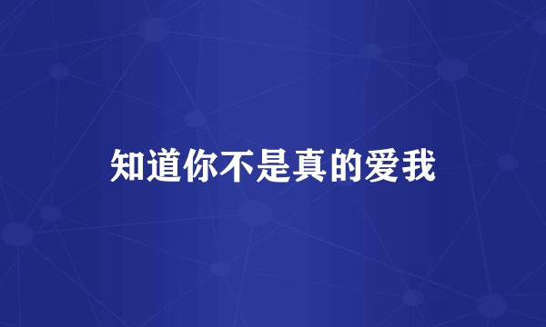 知道你不是真的爱我