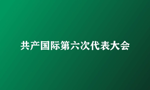 共产国际第六次代表大会