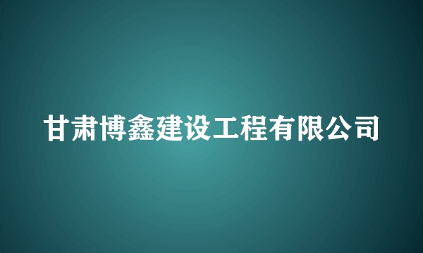 甘肃博鑫建设工程有限公司
