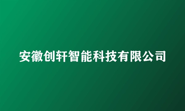 安徽创轩智能科技有限公司