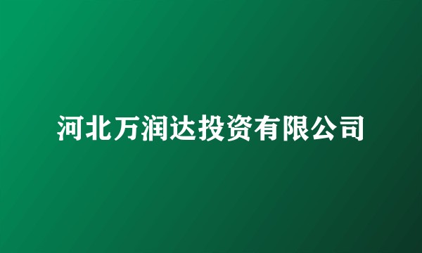 河北万润达投资有限公司