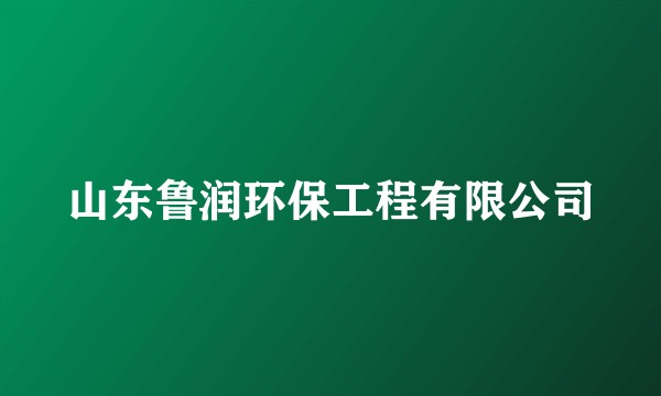 山东鲁润环保工程有限公司