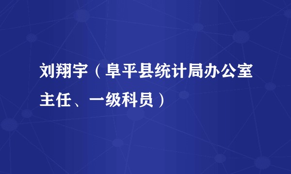 刘翔宇（阜平县统计局办公室主任、一级科员）