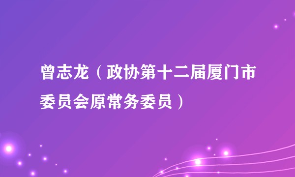 曾志龙（政协第十二届厦门市委员会原常务委员）