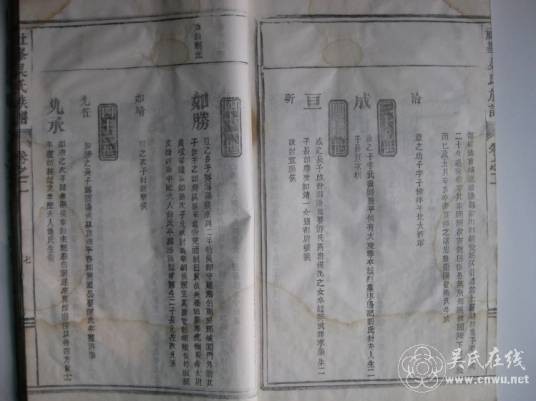 吴氏远祖世系